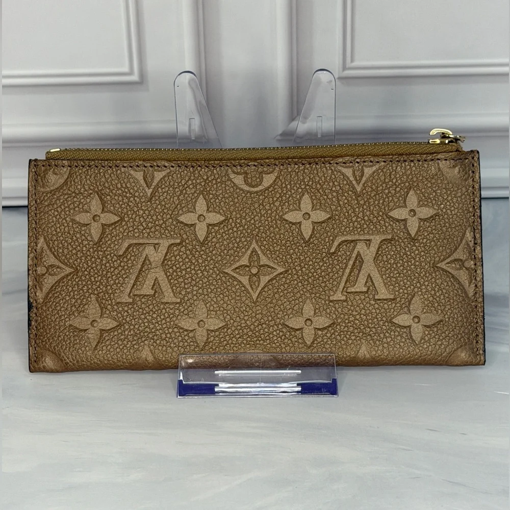 Louis Vuitton Light Brown Empreinte Leather Zip Coin Pouch